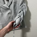 Moschino Vintage Cheap and Chic Light Wool Rouche Sleeve Crop Blazer 90s US 8 Photo 3