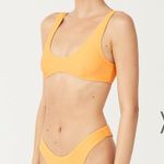 Zulu And Zephyr Signature Crop Bralette Bikini Top Ribbed Orange Size 2 New Photo 1
