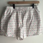 Peach Love California  Pink Floral and Blue Bows Shorts Photo 1