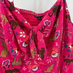 Torrid Jumpsuit Women’s Size 3 Tie Front Culotte Pink Challis Animal Plus Curvy Photo 8