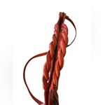 Vintage Red Braided Handle Faux Leather Purse Photo 3