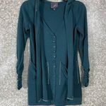 Anthropologie Knitted Dove Boho Lagenlook Blue Hooded Cardigan - Size Medium Photo 0