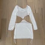 Women's Swim Cover Up Dress Size S White‎ Mesh 2 pc Cutout Y2K Rave Beach Sheer White Photo 1