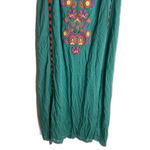 Sundance Dress Womens Small Green Embroidered Boho Maxi Tassel Tie Modal Beach Photo 2