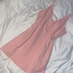 OOTD Fashion Pink Pinstripe Dress Photo 0