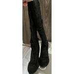 Jessica Simpson  Size‎ 8.5 M Angie Black Split Suede Heeled Boots Over The Knee Photo 1