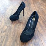 House of Harlow 1960 • Stormy Snake Court Heels pumps black suede platform Size 5.5 Photo 4