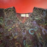 Chico's Chico’s Silk Kimono Top S/M Sheer Paisley Boho WhimsiGoth Festival Fairycore Photo 13