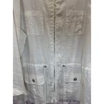 Saint Tropez West Linen Hooded Zip Up Utility Jacket Cream White Size 2X Photo 3