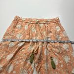 World Market Peach Green Floral Print Pajama Pants‎ Womens Size Small Pull On Orange Photo 6