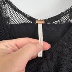 Free People  Whimsigoth Lace Dress Womens 4 Black Gold Sparkle Romantic Fairy Photo 9