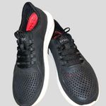 Crocs  lite ride cute black shoes! Wide width mesh style ties in front. Photo 0