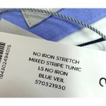 Chico's NWT Chico’s No-Iron Mixed Stripe Tunic / Shirt Chico SZ 3, Blue / Black / White Photo 1