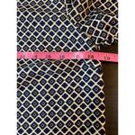 Dalia Flowy Blouse‎ Shirt Womens Small Blue Geometric Office Church Business Photo 9