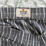 Marine layer  Allison Dark Gray & White Striped Dolphin Hem Cropped Pants Medium Photo 4