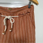 Anthropologie Terracotta Seashore Linen Blend Striped Pants Size Small Photo 3