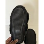 PINK - Victoria's Secret Victoria's Secret PINK Criss Cross Slipper Size‎ 7-8 Medium Black Fuzzy Slides Photo 6