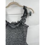 VERO MODA  Vida Extra Cropped Top Women Small White Black Ruffle‎ Smocked Photo 9