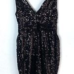 Aidan Mattox Sequin V-Neck Black Dress Photo 3