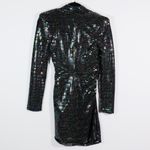 NEW Zara Festive Days Metallic Glitter Sparkle Embellished Ruched Mini Dress XS Photo 3