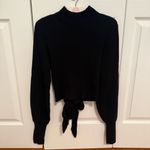 Reformation Osteria Open Back Tie Sweater in Black Photo 2