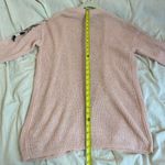 Mossimo Supply Co Light Pink Knitted Floral Embroidered Oversized Cardigan Size Extra Small Runs Large Photo 6