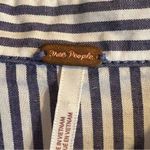Free People  Lakehouse Shirt Striped Size Medium Tunic Style Button Front Coastal Photo 3