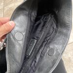 Kate Landry Black cowhide EUC Leather Hobo Shoulder Bag Silver Buckle Photo 6