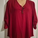 Maurice's  XXL Women's Red Button-Up Blouse NWOT Photo 2