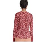 Knox Rose NEW  Burgundy Red Print Long Sleeve Thermal Shirt Top size XXL Photo 3