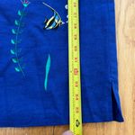 Victoria Holley Linen Blend Sheath Dress Blue Embroidered Fish Size 10 Vintage Photo 8