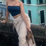 Tiger Mist Neutral Midi Skirt Photo 1