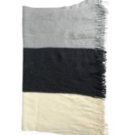 DONNI. Tri Color Scarf Black Gray and Cream NWT Photo 1
