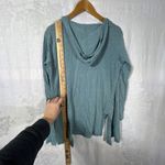 Tahari  Cardigan Small Teal 100% Linen Hooded Open Lightweight Tunic Photo 8