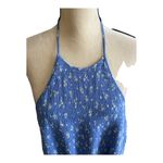 American Eagle OMG How cute is this jumpsuit, blue with small white flowers, smocked halter top, matching belt, has side hand pockets, excellent condition, size small Photo 2
