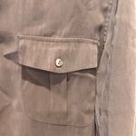 Chico's  Olive Khaki Green Button Down Long Sleeve Shirt Top Women's Size 2 12/14 Photo 1