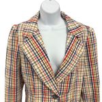 Vintage Plaid Blazer The Outsider Happy Legs Jacket Colorful Pattern Medium Tan Photo 2