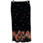 Anthropologie  ETT TWA Blake  Black Floral Pull On Wide Leg Crop Pants EUC Size S Photo 5