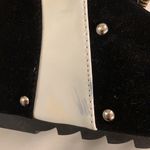 Black and white vegan leather platform open toe shoes. Size 6.5 Photo 5