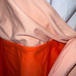 Cupshe Colorblock Orange Peach White Side Tie One Piece Swimsuit Shelf Bra NWT Photo 4