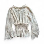 Chelsea and Violet Cream Bell Sleeve Smocked Blouse – Size M - Romantic Blouse Photo 2