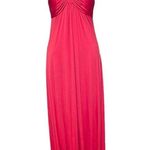 JAY GODFREY Halter Neck‎ Jersey Red Maxi Dress Gown Size 6 Photo 0