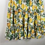 English Factory Lemon Floral Printed Tie Shoulder Tiered Ruffle Dress Medium M Photo 1