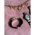 Lot of 4 Watches Charm Bracelet Mixed Metals Rose Gold Black Vintage Pink Photo 4