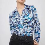  Women's Tops Rails Lisa Floral Ruched Button-Up Blouse XL (b13) Photo 0