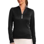 Nike Ladies Dri-FIT 1/2-Zip Cover-Up - Black/White Golf Size Large Photo 5