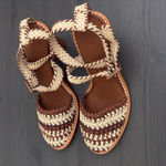 Ulla Johnson RARE Deia High Block Heel Sandal Woven Ankle Strap Natural EU40 Photo 1