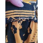 Black Yellow Striped Dress Floral Tribal Summer Maximalist Eyelet Trim Size M Size M Photo 7