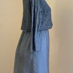 Amanti Delicate Light Blue Boxy Lace Silk Dress Floral Oversize Relaxed Fit SZ S Photo 6