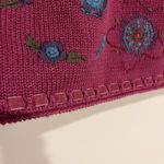 VTG J. Jill Sweater Purple Maroon V Neck Floral Embroidered Cotton Petite Small Size undefined Photo 3